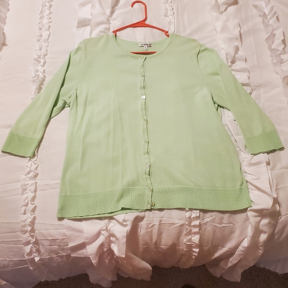 croft & barrow Tops - Mint Button Down Cardigan